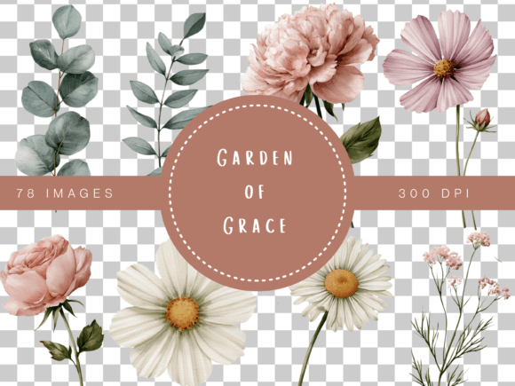 Download Garden of Grace Watercolor Floral Clipar - Garden Collection