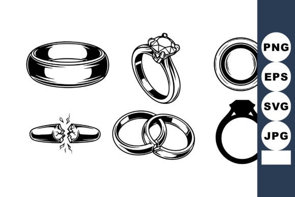 Download Wedding Rings Vector Set with Engagement - Engagement Collection