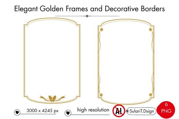 Download Elegant Golden Frames and Vintage Border - Elegant Collection